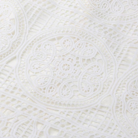 Boho Black Lace Crochet Romantic Midi Dress - Picture 4 of 7